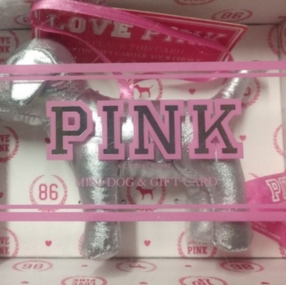 PINK Victoria's Secret Accessories - NIB Victorias Secret PINK htf 2009 Silver Mini Pup